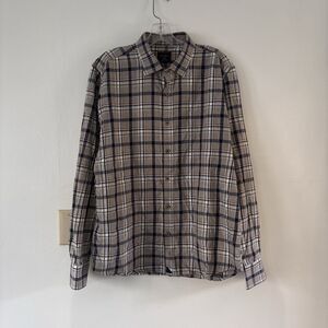 UNTUCKit Long Sleeve Button Down Slim Fit Shirt Plaid Brown Mens Large Check